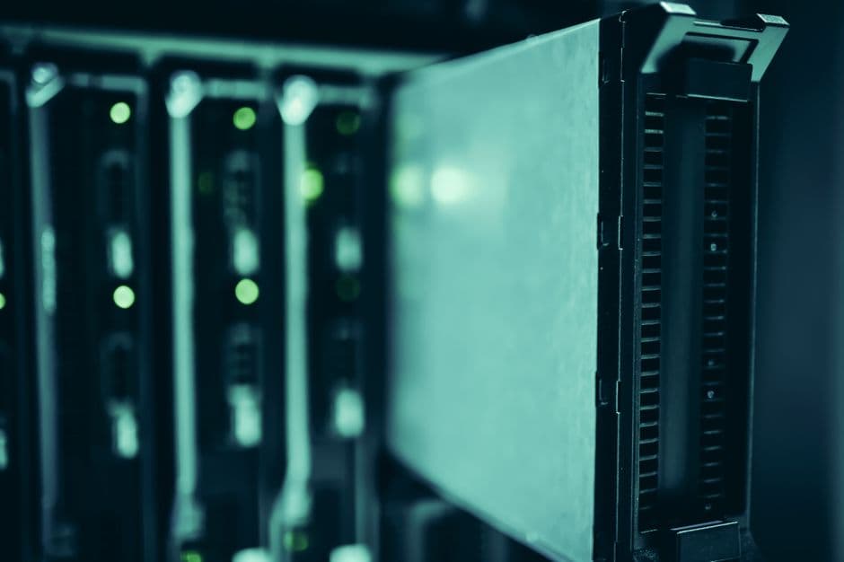 Server racks in a comms room